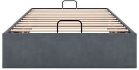 Otomano Bed Frame No Colchão Cinzento Escuro 90x200 cm Veludo