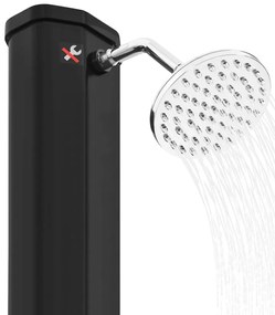 Chuveiro solar de exterior c/ cabeça e torneira 35 L preto