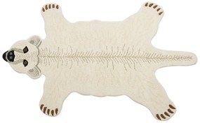 Tapete para crianças em lã branca motivo de urso polar 100 x 160 cm TAQQIQ Beliani