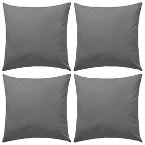 vidaXL Almofadas para exterior 4 pcs 45x45 cm cinzento