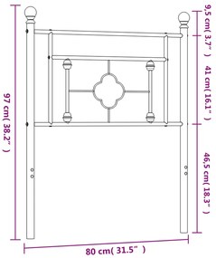 Cabeceira de cama 75 cm metal branco