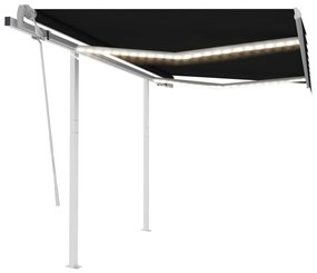 Toldo retrátil manual com LED 3,5x2,5 m antracite