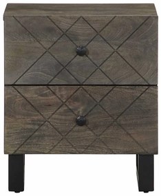Mesa de cabeceira 40x33x46 cm madeira de mangueira maciça preto