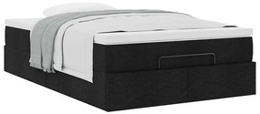 moldura de cama síriaXL otomana com colchão preto tecido