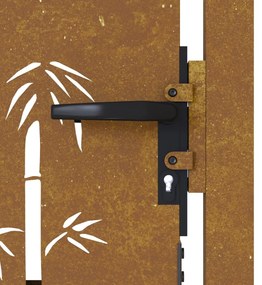 Portão de jardim 105x155 cm aço corten design bambu