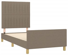 Estrutura de cama sem colchão 80x200 cm tecido cinzento