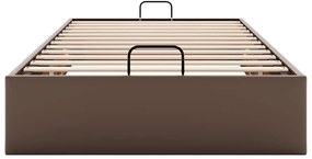 Estrutura de cama otomana sem colchão 90x190 cm castanha