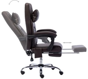 Cadeira escritório c/ função massagem couro artificial castanho