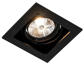 Foco embutido quadrado preto ajustável - Artemis 70 Moderno