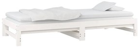 Estrutura sofá-cama de puxar 2x(90x190) cm pinho maciço branco