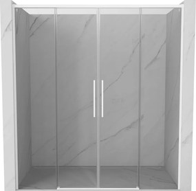 Mexen Rox Duo portas de cabine de duche deslizantes 190 cm, transparente, branco - 8C2-190-002-20-00