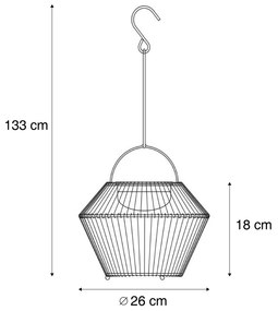 Candeeiro de mesa boémio cinzento com LED regulável em 3 níveis IP54 recarregável por energia solar - Duco Boêmio
