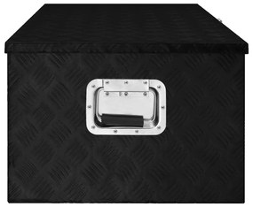 Caixa de arrumação 100x55x37 cm alumínio preto