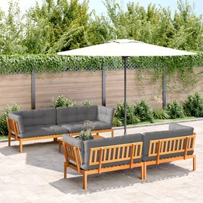 vidaXL 5 pcs móveis de paletes p/ jardim com almofadões acácia maciça