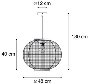 LED Candeeiro suspenso inteligente castanho 48 cm incl. WiFi G95 - Rob Oriental