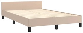 Estrutura cama cabeceira 120x200 cm couro artificial cappuccino