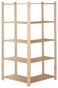 Unidade arrumação canto c/ 5 prateleiras 82,5x82,5x170 cm pinho