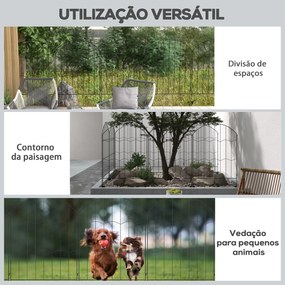 Outsunny Cerca de Jardim com 4 Painéis de 88x110 cm Cercas Decorativas