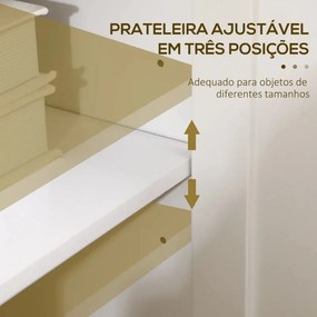 Aparador Mylov com 3 Portas de 120 cm - Branco/Castanho - Design Nórdi