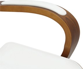 Cadeira de escritório Yankton Branco e Nogueira