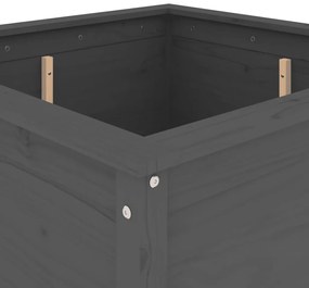 Vaso/floreira de jardim 82,5x82,5x78 cm pinho maciço cinzento