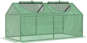 Outsunny Estufa 119x60x60cm Estufa de Jardim com 2 Janelas Enroláveis para Cultivo de Plantas Verduras Flores Verde Translúcido | Aosom Portugal