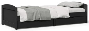 vidaXL Sofá-cama com 2 gavetas sem colchão 90x200 cm IRUN preto