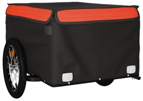 Reboque para bicicleta 45 kg ferro preto e laranja