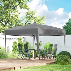 Tenda Dobrável 3x3 m Tenda Pop-up de Jardim com Altura Ajustável e Saco de Transporte Tecido Oxford 210D Anti-UV Cinzento