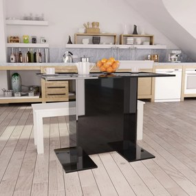 vidaXL Mesa de jantar 110x60x75 cm contraplacado preto brilhante