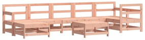 8 pcs conj. lounge jardim c/ almofadões madeira douglas maciça