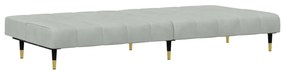2 pcs conjunto de sofás veludo cinzento-claro