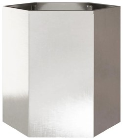 Vasos floreiras de jardim 2 pcs hexagonal 46x40x45 cm aço inox.