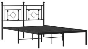 Estrutura de cama com cabeceira 120x200 cm metal preto