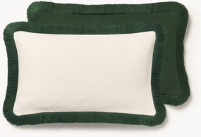 Capa de almofada texturada com franjas Viona