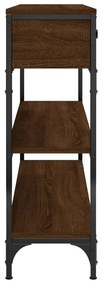Mesa consola 100x25x75 cm derivados madeira carvalho castanho