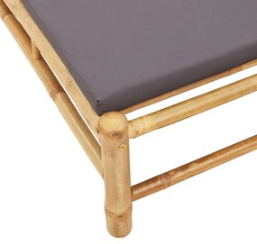 Espreguiçadeira c/ almofadões 55x199x30 cm bambu