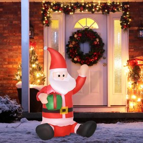 Pai Natal Insuflável de 1,2 m com Presente Decoração de Natal Iluminaç