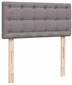 Cama com molas/colchão 100x200 cm tecido cinza-acastanhado