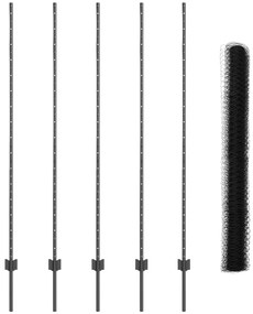 Postes de Cerca vidaXL 10 pcs U-Channel Cinza 150 cm Aço