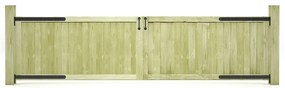 Portões de jardim 2 pcs 300x75 cm pinho impregnado