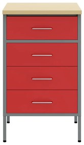 Armário de Trabalho Vermelho 50x55x85 cm Aço