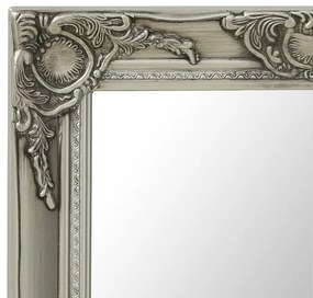 Espelho de parede estilo barroco 60x60 cm prateado