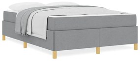 Cama Box Cinza Claro e Branco e Cinza Claro 140 x 200 cm tecido