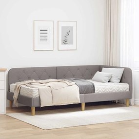 vidaXL Estrutura de Cama de Canto Cinzento-acastanhado 100 x 200 cm