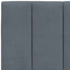 Estrutura de cama c/ luzes LED 160x200cm veludo cinzento-escuro
