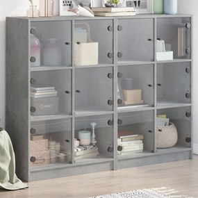 vidaXL Estante c/ portas 136x37x109 cm derivados madeira cinza cimento