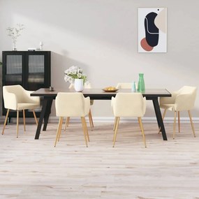 vidaXL Cadeiras de jantar 6 pcs veludo cor creme