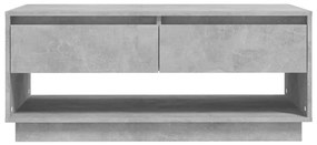 Mesa de Centro Madrid com 2 Gavetas de 102 cm - Cinzento Cimento - Des