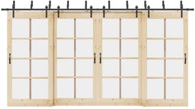 vidaXL Kit de ferragens para porta deslizante 427 cm aço preto